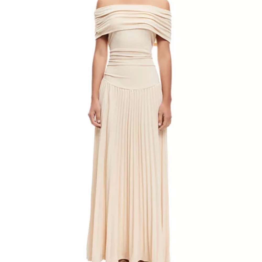 Lioness Cream Off Shoulder Ruched Dress
